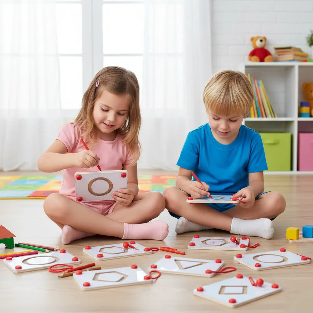 Viga Toys Magnetic Writing Board 3Y+ - Geometric Shapes