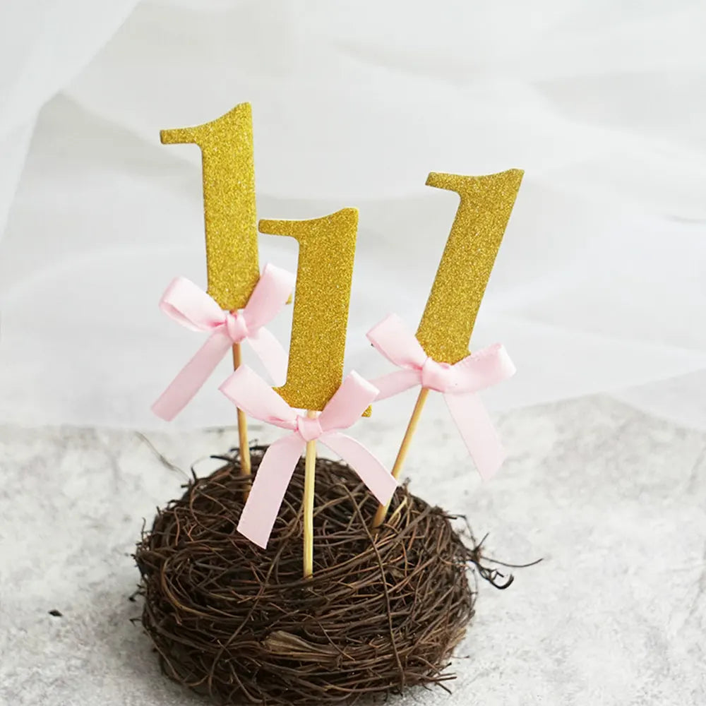 Set de 10 Pinchos para Cupcakes - 1er Cumpleaños