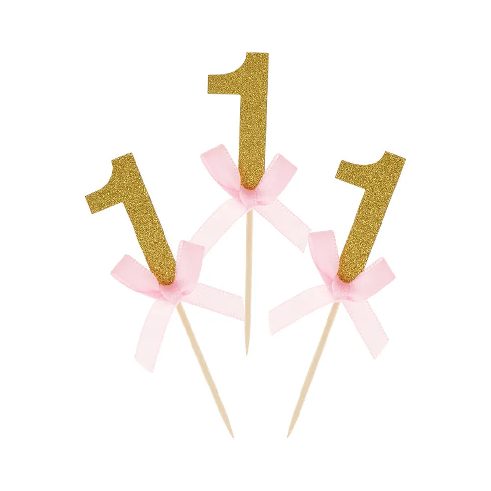 Set de 10 Pinchos para Cupcakes - 1er Cumpleaños