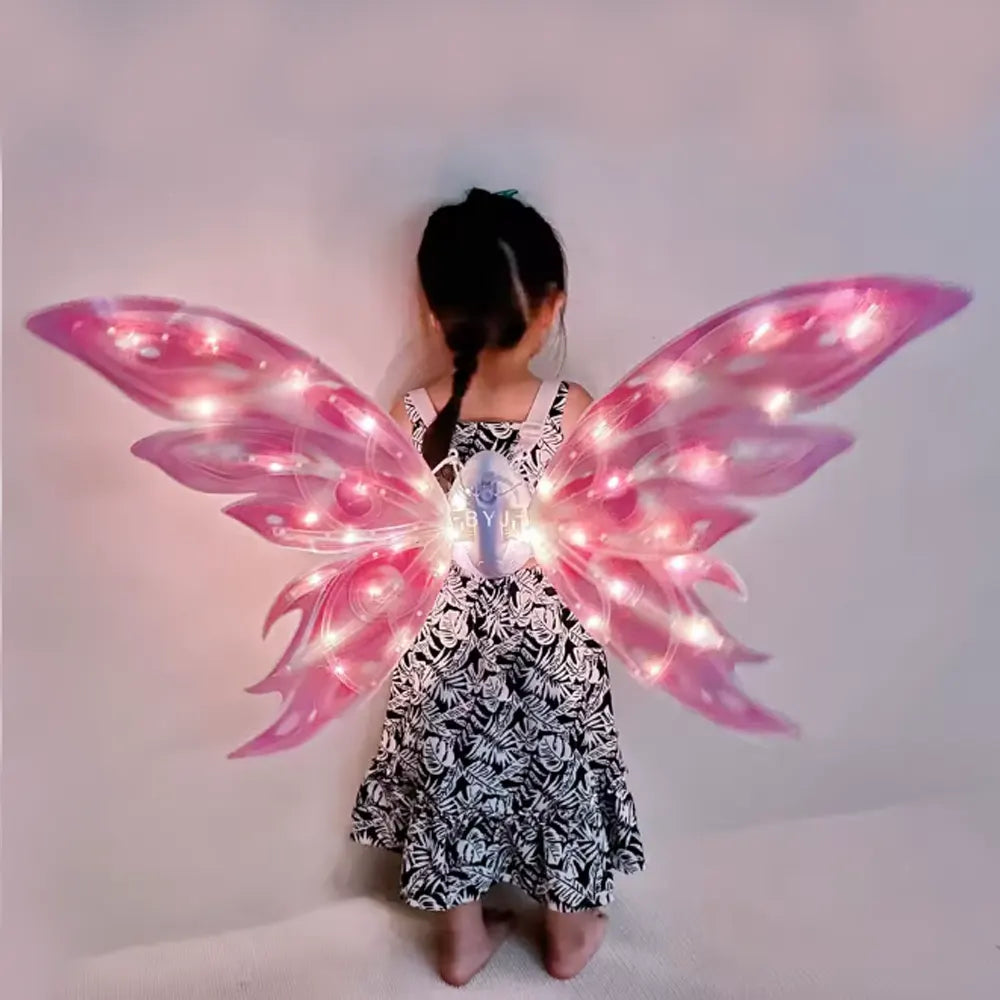 Alas de mariposa eléctricas con LED para niños – Rosa