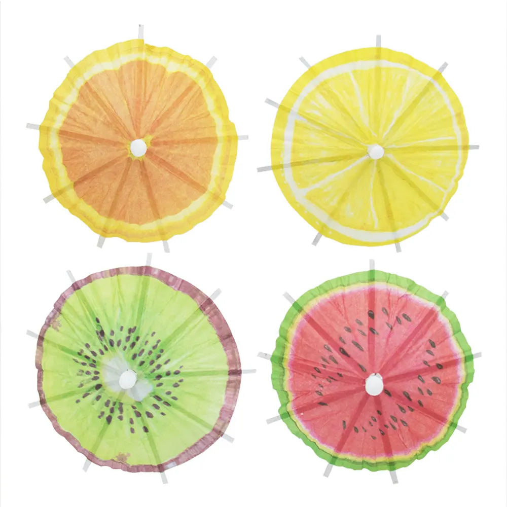 Set de 20 Pinchos Sombrilla de Frutas 10 cm