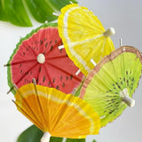 Set de 20 Pinchos Sombrilla de Frutas 10 cm