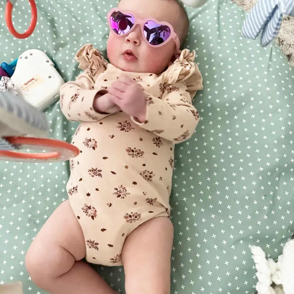 Babiators Polarized Heart Sunglasses 0-2 Years - Frosted Pink