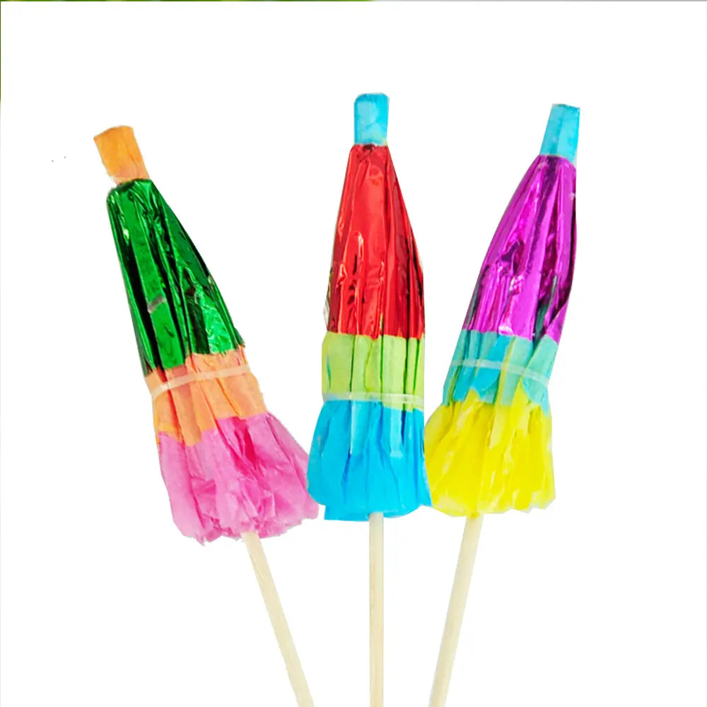 Set of 10 Metallic Umbrella Picks