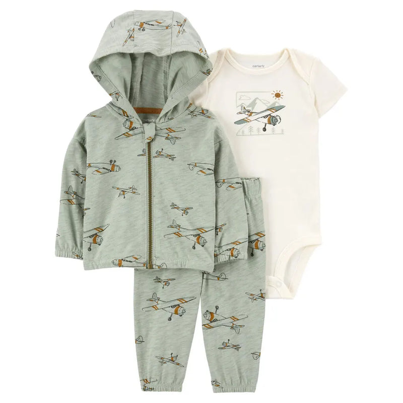 Carter's 3-Piece Set - Green Airplane
