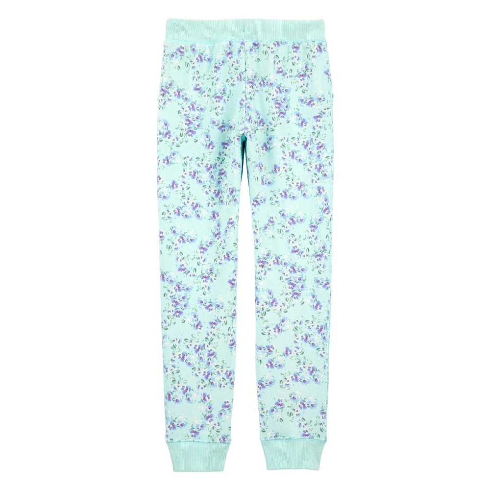 OshKosh Girl's Drawstring Jogger Pants - Green Floral