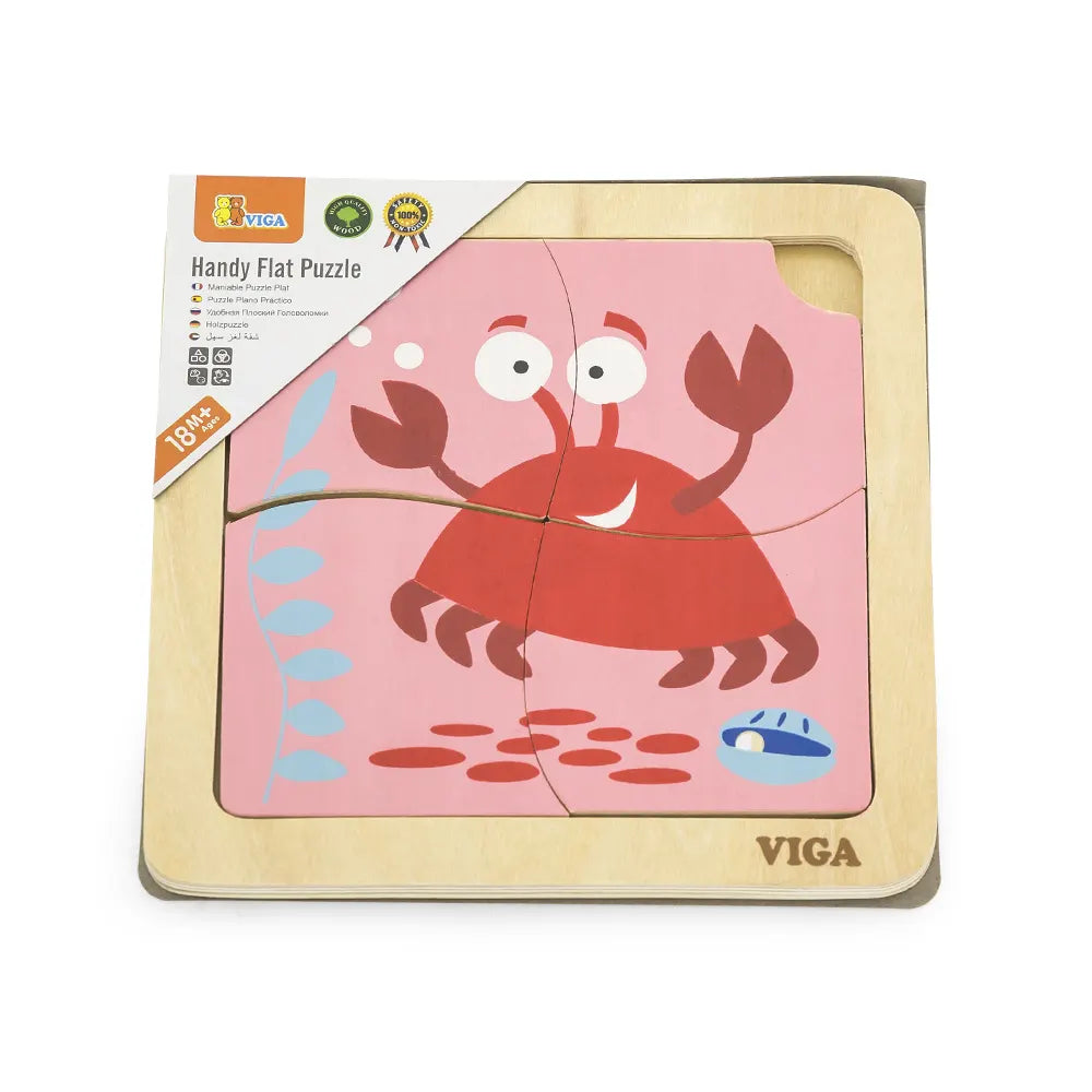 Viga Toys Wooden Crab Flat Puzzle – 12M+