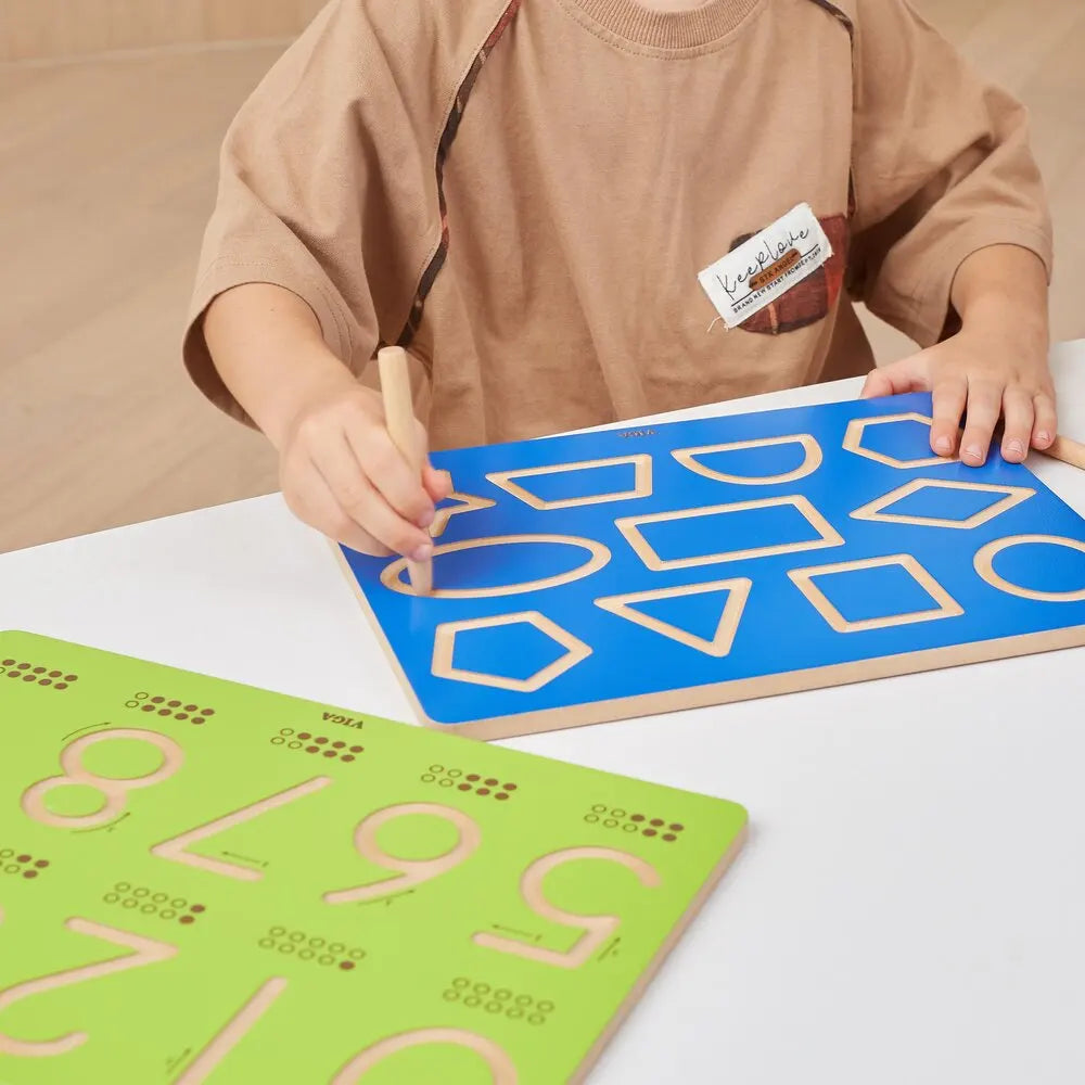 Viga Toys Pre-Writing Tracing Board Shapes - 3Y+