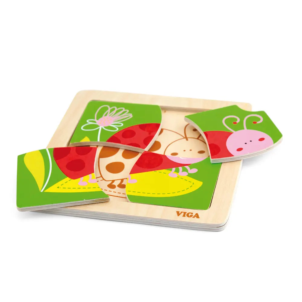 Viga Toys Wooden Ladybug Flat Puzzle – 12M+
