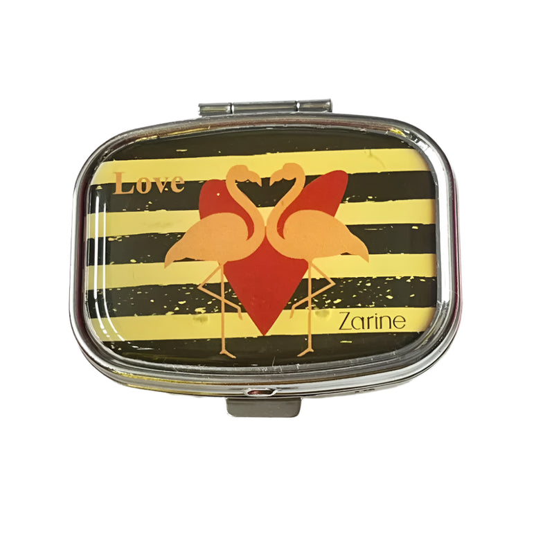 Zarine Pastillero Compacto de 2 Compartimentos – Flamingo