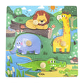 Viga Toys Wooden Knob Puzzle 12M+ - Wild Animals