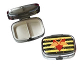 Zarine Compact 2-Compartment Pill Box – Flamingo