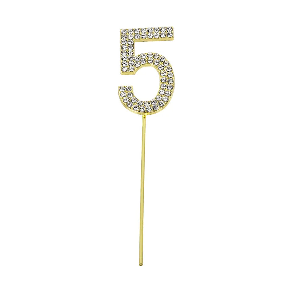 Gold Number 5 Cake Topper