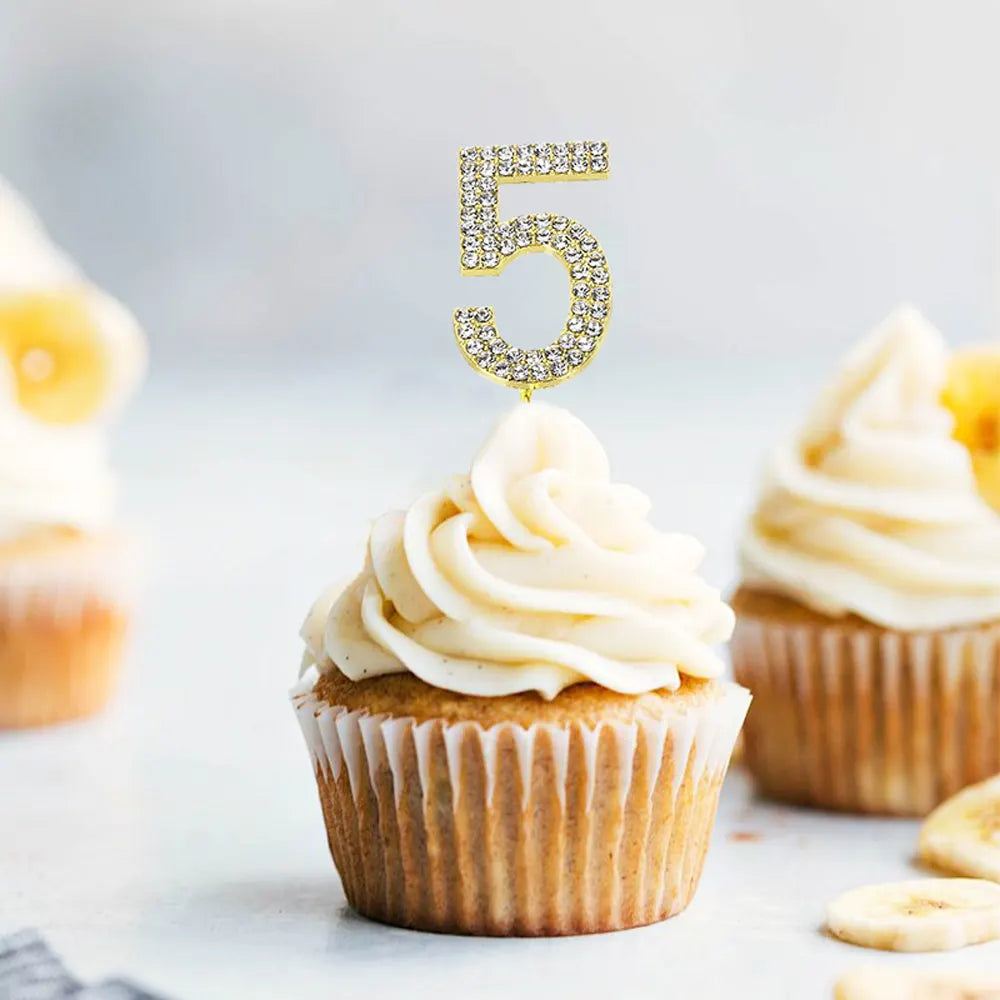 Gold Number 5 Cake Topper