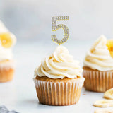 Gold Number 5 Cake Topper