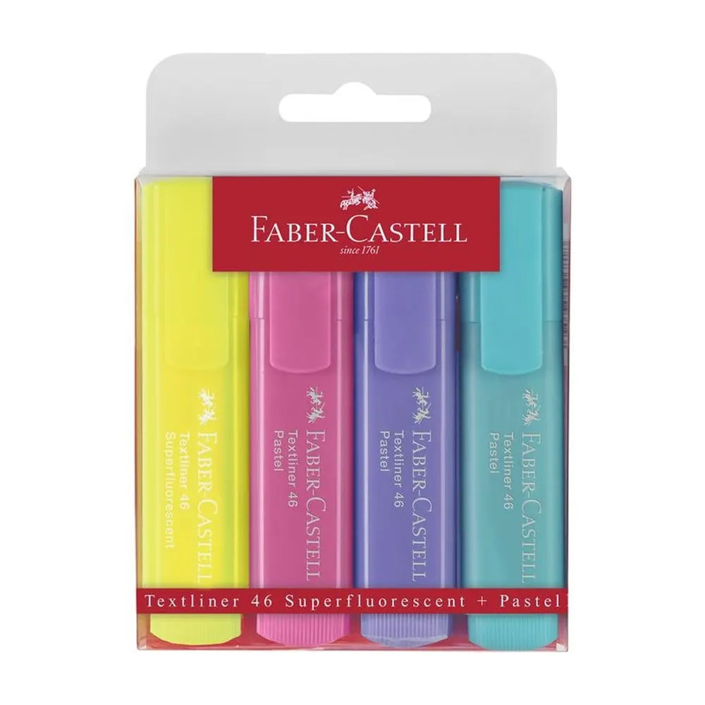 Faber-Castell Textliner Set de 4 Superfluorescents Pastel
