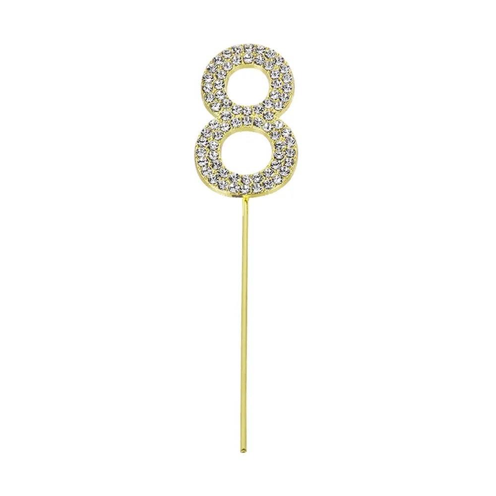 Topper para Tarta Número 8 Dorado