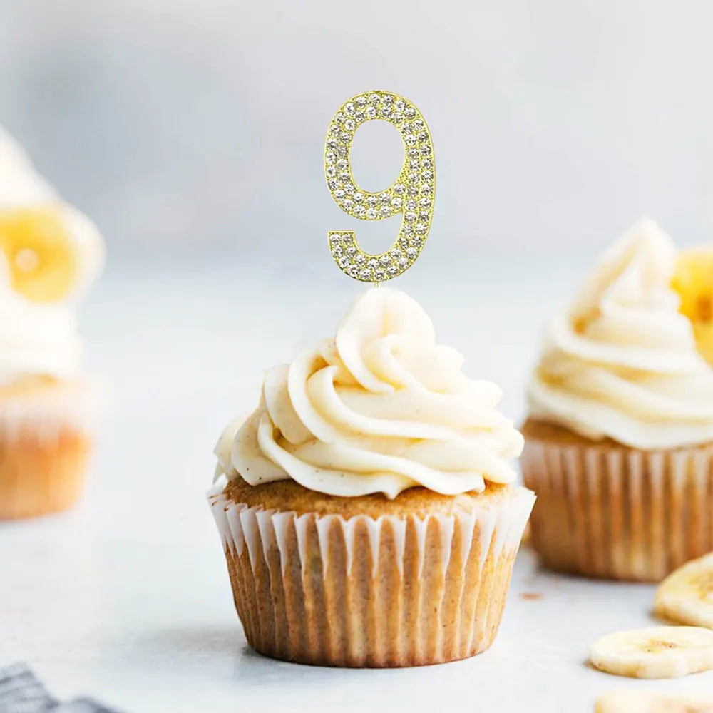 Gold Number 9 Cake Topper