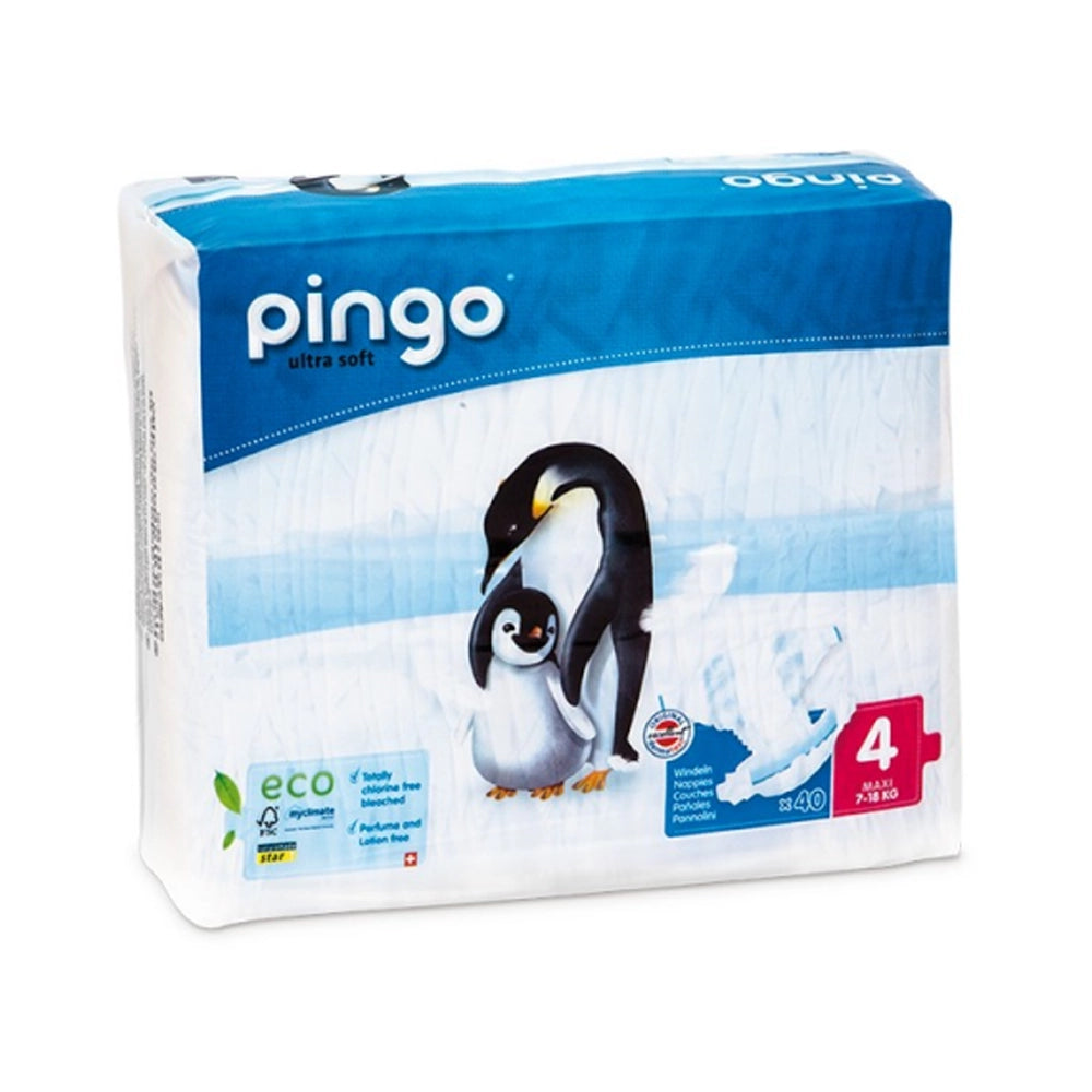 Couches Écologiques Pingo Taille 4 - (7-18Kg) 40 Unités