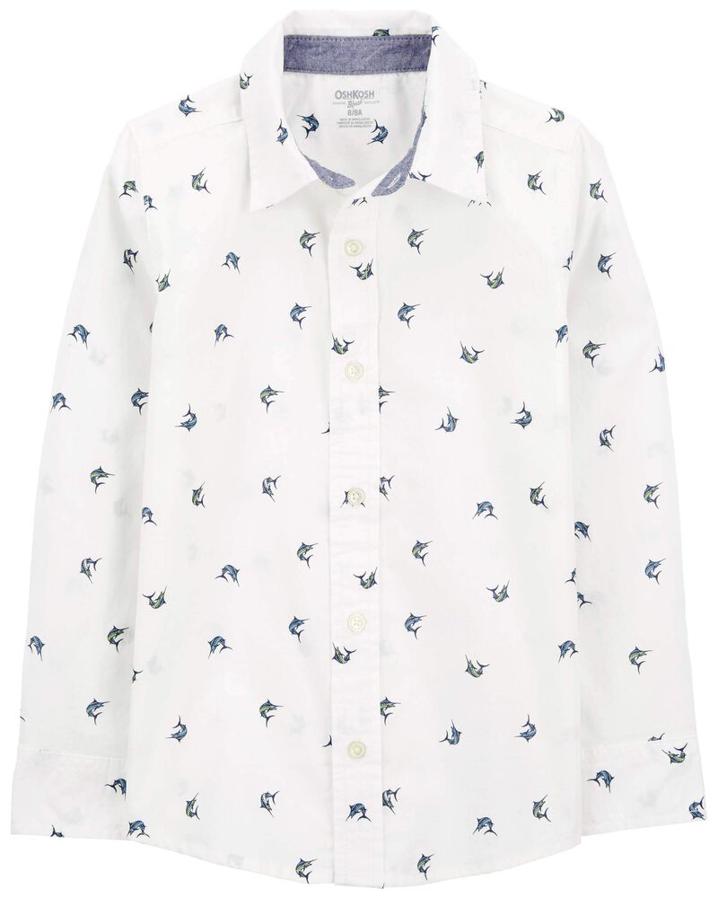Chemise Boutonnée Sur Le Devant À Imprimé Poisson OshKosh - Blanc