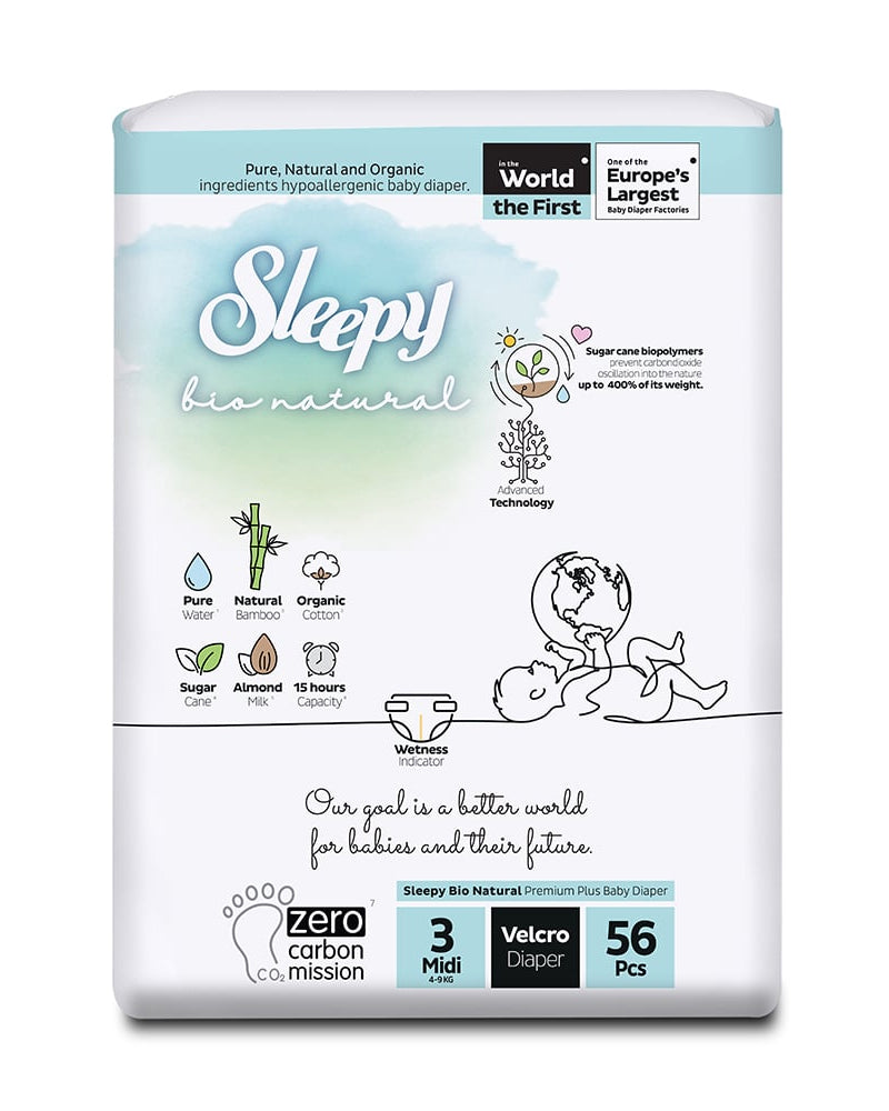 Sleepy Couches Bio Natural Taille 3 - 56 Unités