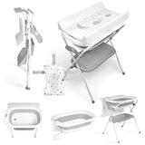 Ms Innovaciones Baignoire Pliable avec Table à Langer + Coussin - Gris