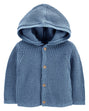 Cardigan En Coton À Capuche Bébé Carter's - Bleu