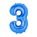 Globo de Número 3 de Aluminio Azul – 86cm