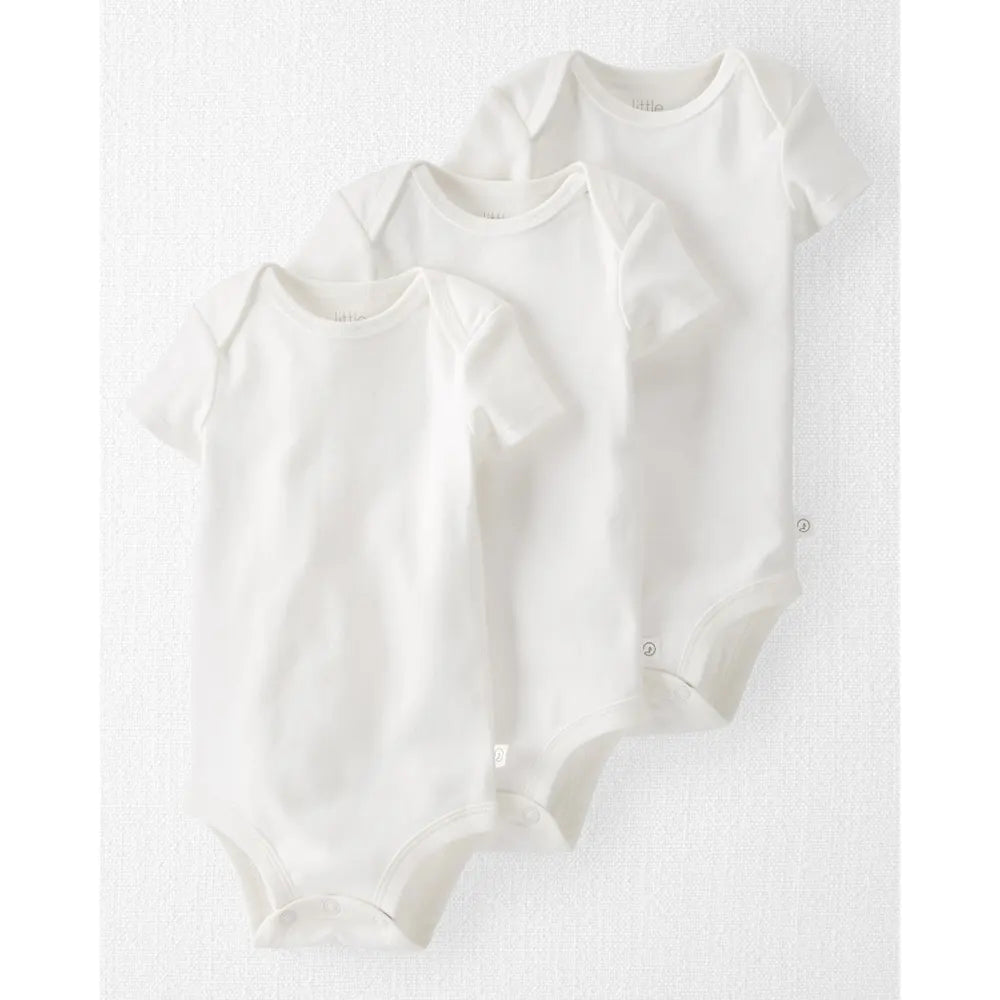Lot de 3 bodys MC bébé en coton bio GOTS
