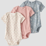 Lot de 3 bodys en coton bio bébé fille