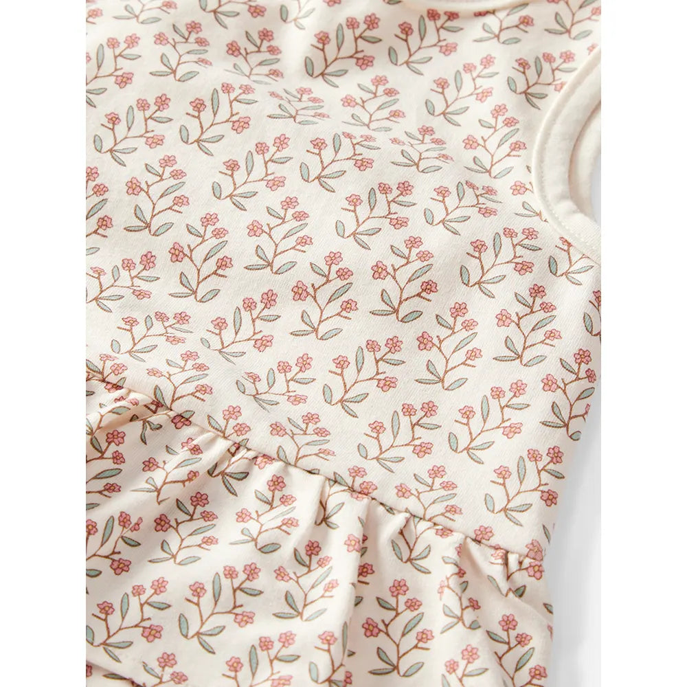 Lot de 2 barboteuses en coton bio bébé fille