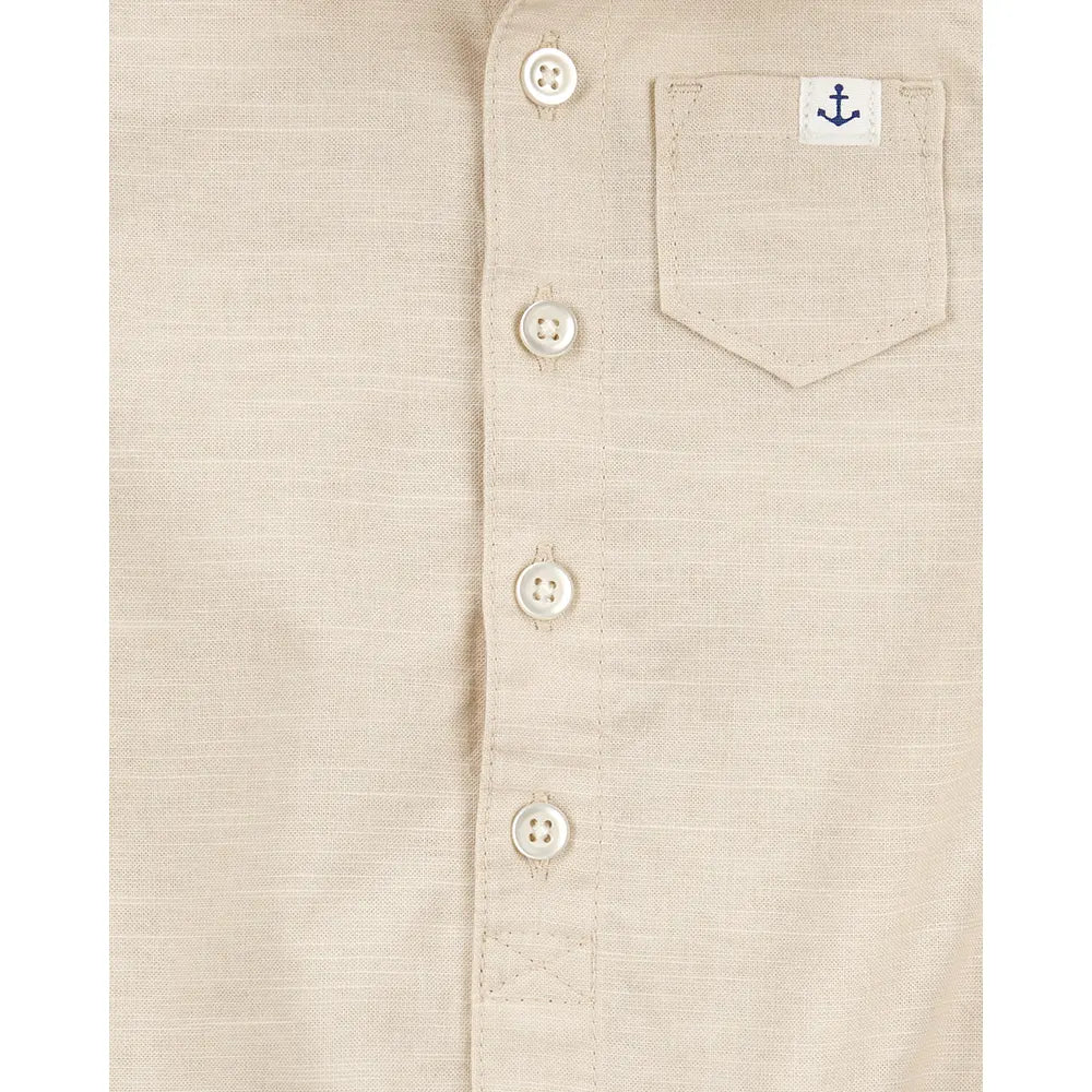 Carter's Baby Boy Button-Front Romper - Beige