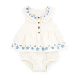 Robe-body brodée florale bébé fille - Ivoire