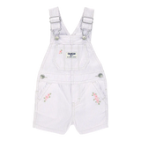 Salopette courte à rayures florales bébé fille