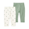 Lot de 2 pantalons PurelySoft bébé - Vert/Blanc