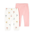 Carter's Baby Girl 2-Pack PurelySoft Pants - Pink & Ivory