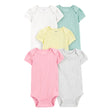 Lot de 5 bodys manches courtes bébé fille