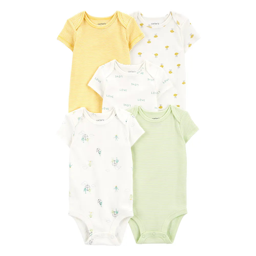 Lot de 5 bodys manches courtes bébé - Unisexe
