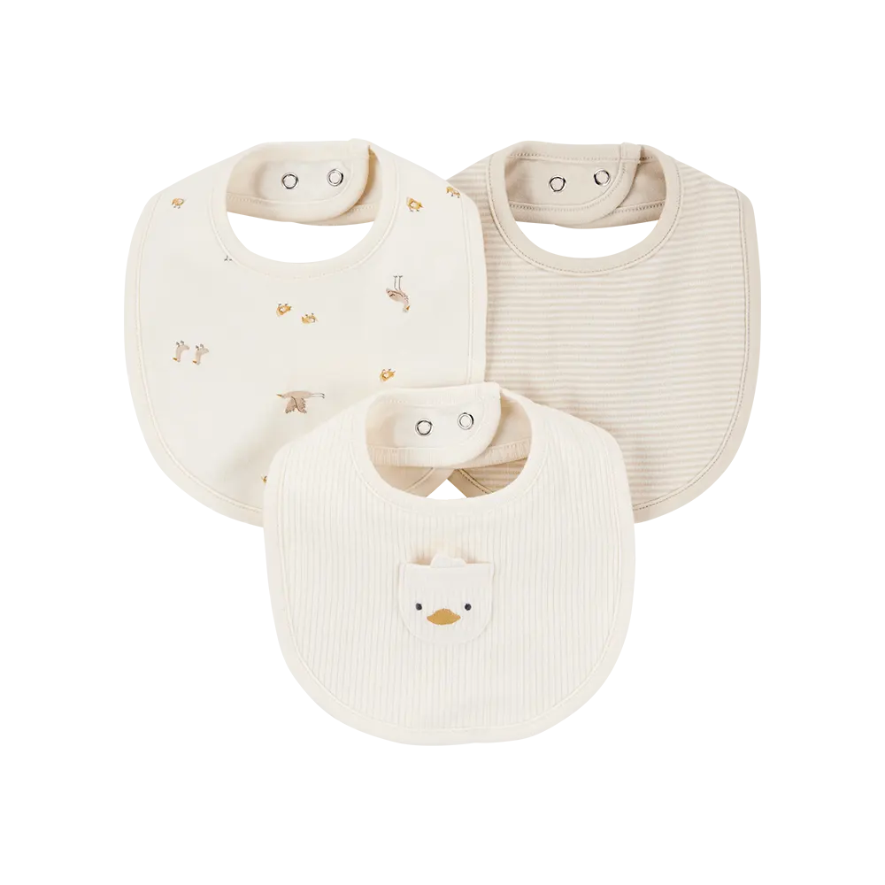 Lot de 3 bavoirs canard bébé - Unisexe
