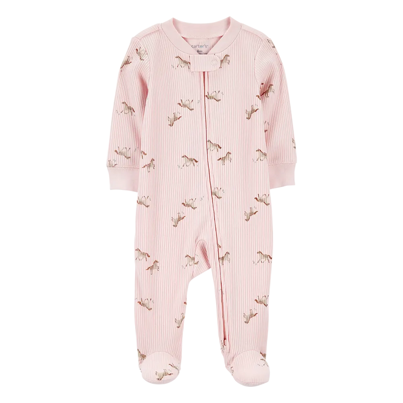Carter's Baby Girl Ribbed Zip-Up Sleep & Play - Horse
