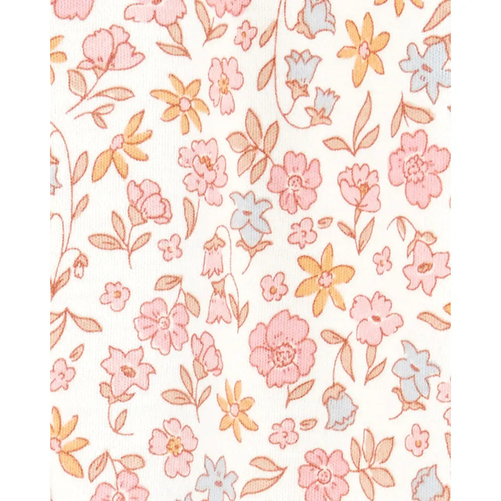 Pyjama dors-bien zippé floral bébé fille - Coton