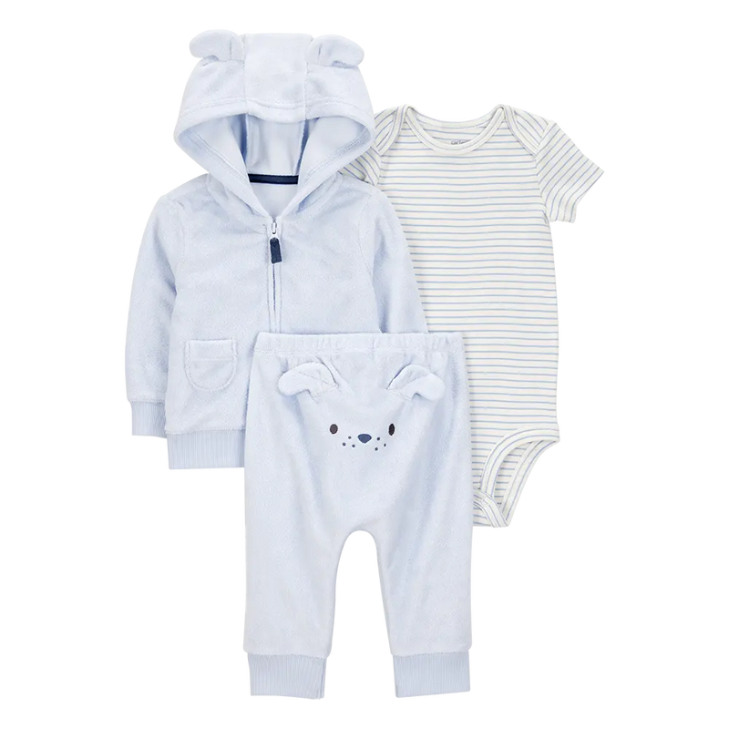 Ensemble 3 Pièces Cardigan Bébé Garçon Carter's - Chien Bleu