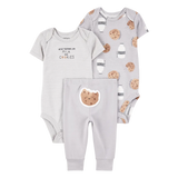 Ensemble 3 pièces lait et biscuits bébé - Coton