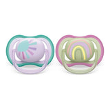 Philips Avent Lot de 2 Sucettes Ultra Air 0-6m Girl