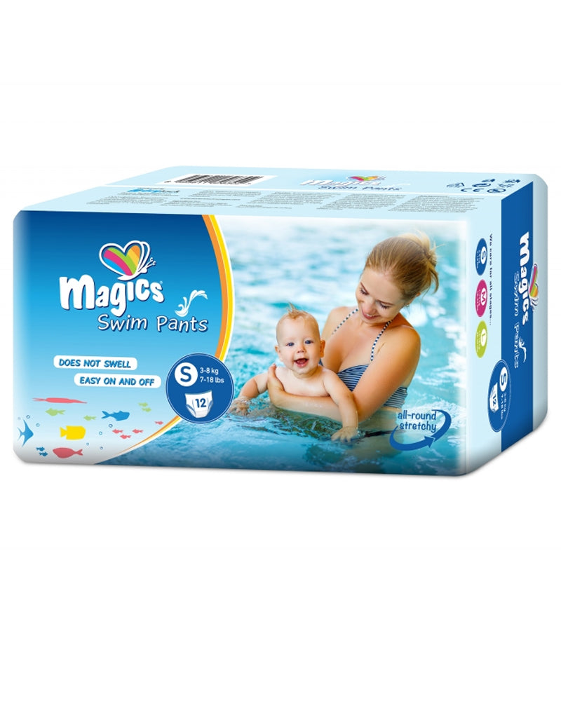 Pañales Magics Swim Pants Talla S (3-8 kg) - 12 unidades
