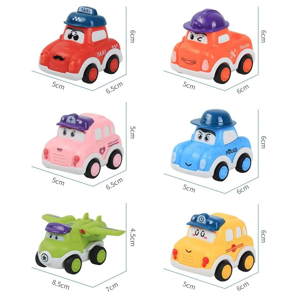 Set of 6 Friction-Powered Miniature Cars – 3Y+