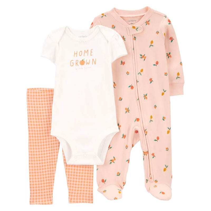 Carter's "Home Grown" 3-Piece Set - Peach
