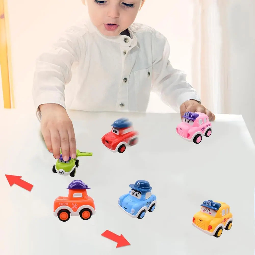 Set of 6 Friction-Powered Miniature Cars – 3Y+