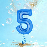 Globo de Número 5 de Aluminio Azul – 86cm