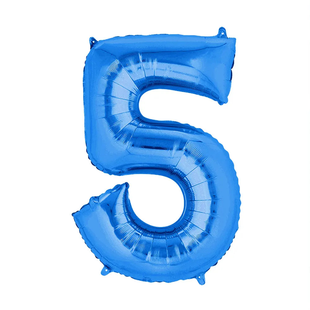 Blue Aluminum Number 5 Balloon – 36cm